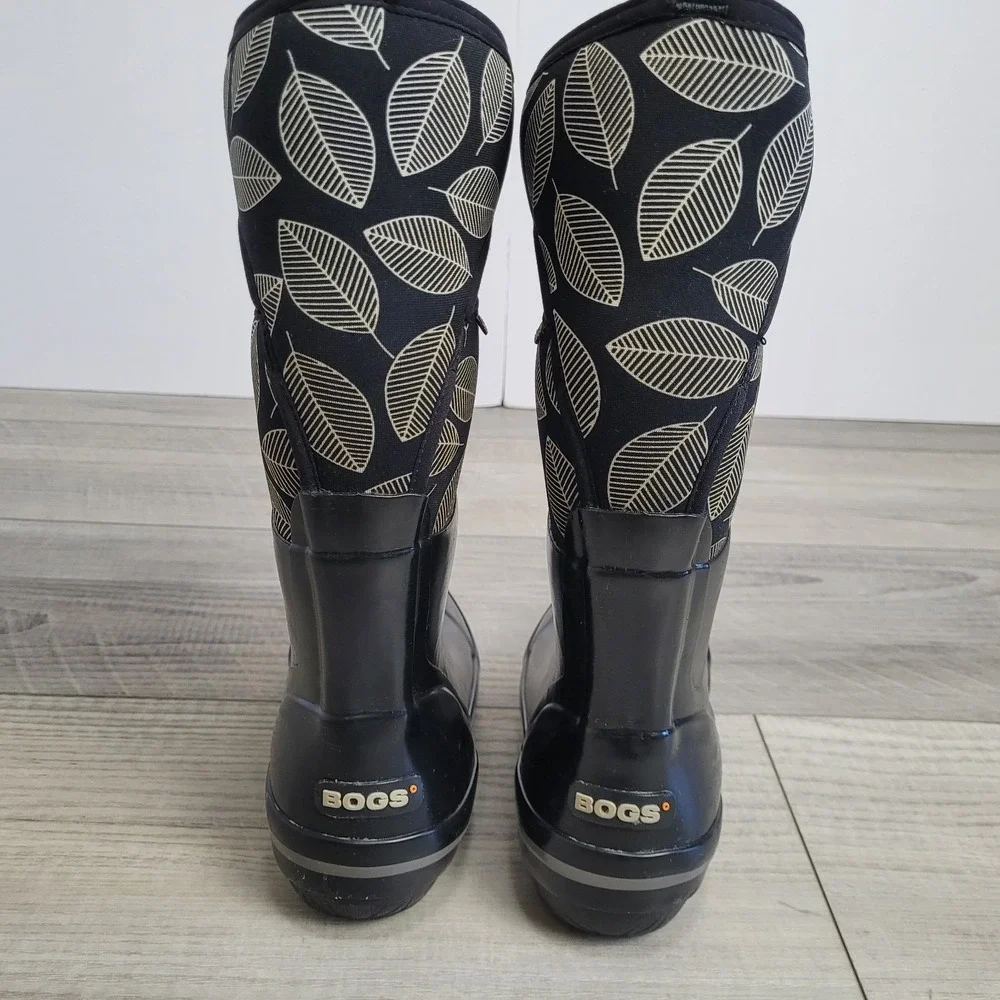 Bogs Plimsoll Leaf Neo-Tech Waterproof Boots Womens 6 Black Insulated –40 Winter